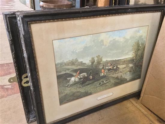 Collection of framed hunting prints